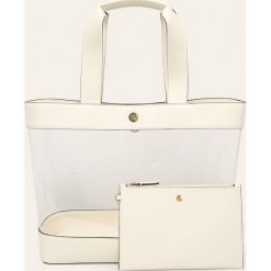 Lauren Ralph Lauren - Torebka. Białe torby damskie na zakupy Lauren Ralph Lauren, w paski, ze skóry ekologicznej, na ramię, duże, bez dodatków. W wyprzedaży za 499,90 zł.