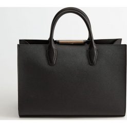 Mango - Torebka Koke. Czarne torby damskie na zakupy Mango, w paski, z poliesteru, duże. Za 159,90 zł.