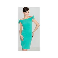 Sukienka K028 Zielony. Zielone sukienki damskie marki Lenitif, xl, bez wzorów, bez kołnierzyka, bez rękawów. Za 139,00 zł.