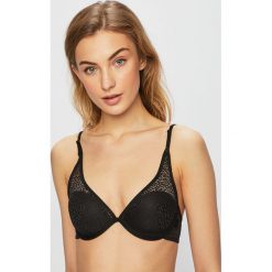 Dkny - Biustonosz. Czarne biustonosze DKNY, w koronkowe wzory, z elastanu. W wyprzedaży za 179,90 zł.