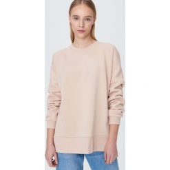 Gładka bluza oversize - Beżowy. Brązowe bluzy damskie Sinsay, s, bez wzorów, bez rękawów, bez kaptura. Za 39,99 zł.