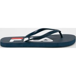 Fila - Japonki. Niebieskie klapki damskie Fila, bez wzorów, z materiału, bez obcasa. Za 39,90 zł.