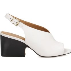 Sandały damskie: Białe sandały peep toe