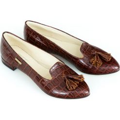 Baleriny w szpic - skóra naturalna - model 045 - kolor brązowo czarny krokodyl. Pomarańczowe baleriny damskie Zapato, bez wzorów, z jeansu, klasyczne, bez obcasa, na obcasie. W wyprzedaży za 209,30 zł.