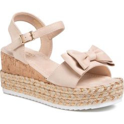 Espadryle JENNY FAIRY - WSHT855-07 Beige. Brązowe espadryle damskie Jenny Fairy, bez wzorów, z tworzywa sztucznego, bez obcasa, na obcasie. Za 79,99 zł.