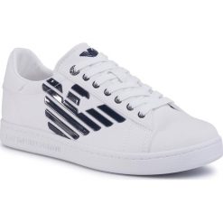 Sneakersy EA7 EMPORIO ARMANI - X8X001 XK124 B139 White. Białe sneakersy męskie EA7 Emporio Armani, na co dzień, bez wzorów, ze skóry ekologicznej, eleganckie, bez zapięcia. Za 649,00 zł.