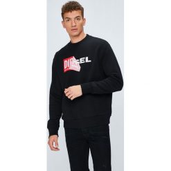 Diesel - Bluza. Szare bejsbolówki męskie Diesel, l, z nadrukiem, z bawełny, bez kaptura. Za 449,90 zł.