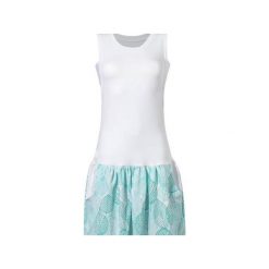 DRESS.BOXING leaves. Szare sukienki damskie marki Taff.one, xs, z nadrukiem, bez kołnierzyka, bez rękawów. Za 219,00 zł.