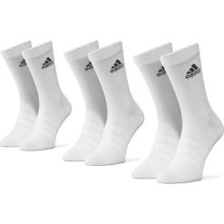 Zestaw 3 par wysokich skarpet unisex adidas - Light Crew 3Pp DZ9393 White/White/White. Białe skarpetki damskie Adidas, bez wzorów, z elastanu. Za 49,00 zł.