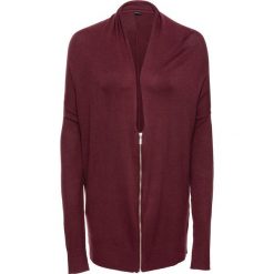 Kardigany damskie: Sweter rozpinany z zamkiem oversize bonprix czerwony klonowy