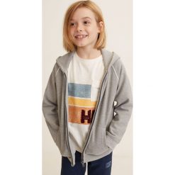 Mango Kids - Bluza dziecięca Nono 110-164 cm. Szare bluzy chłopięce Mango Kids, bez wzorów, z bawełny, bez rękawów, z kapturem. W wyprzedaży za 59,90 zł.