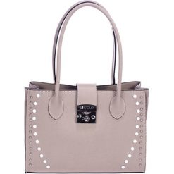 Torebki klasyczne damskie: Skórzana torebka w kolorze taupe – (S)31 x (W)42 x (G)13 cm