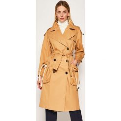 Trencz Elisabetta Franchi SP-004-03E2-V759. Brązowe płaszcze damskie Elisabetta Franchi, bez wzorów, z bawełny. W wyprzedaży za 2609,00 zł.