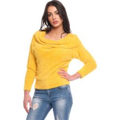 Sweter "Thea" w kolorze żółtym. Żółte swetry damskie Scarlet Jones, l, bez wzorów, bez rękawów, bez kaptura. W wyprzedaży za 169,95 zł.