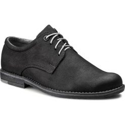 Derby męskie: Półbuty TIM - 121 Czarny Rustic Nubuk