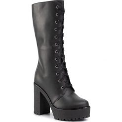Kozaki ALTERCORE - Alexa Vegan Black. Czarne kozaki damskie Altercore, ze skóry ekologicznej, bez obcasa, na obcasie, bez zapięcia. W wyprzedaży za 419,00 zł.