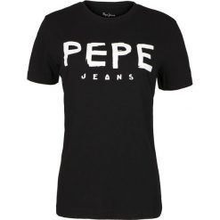 T- shirt Pepe Jeans. Czarne koszulki damskie Pepe Jeans, bez wzorów, z jeansu, klasyczne, z klasycznym kołnierzykiem. Za 79,00 zł.