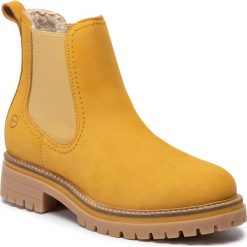 Sztyblety TAMARIS - 1-25474-23 Saffron 627. Żółte kozaki damskie Tamaris, ze skóry. Za 329,00 zł.