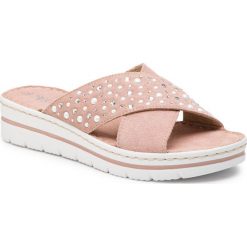 Klapki TAMARIS - 1-27223-22 Rose 521. Różowe klapki damskie Tamaris, z aplikacjami, ze skóry. W wyprzedaży za 169,00 zł.