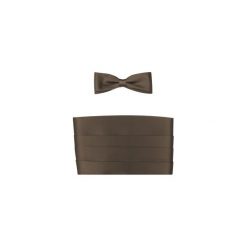 Grafitowy pas smokingowy z muchą slim i poszetką. Szare muszki męskie Modini Moda Męska, na co dzień, bez wzorów, z poliesteru, eleganckie. Za 99,00 zł.