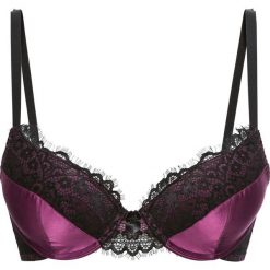 Biustonosz "push up" bonprix jagodowo-czarny. Fioletowe biustonosze bonprix, bez wzorów. Za 37,99 zł.