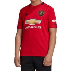 Adidas Manchester United H 19/20 Jr Tee DW4138. Czerwone t-shirty męskie Adidas, m, bez wzorów, z poliesteru, bez kołnierzyka. W wyprzedaży za 179,99 zł.