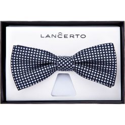 Mucha Wzór Geometryczny. Szare muszki męskie LANCERTO, bez wzorów, z dzianiny, eleganckie. Za 79,90 zł.