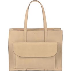 Torebki klasyczne damskie: Skórzana torebka w kolorze beżowym - 33 x 26 x 13 cm