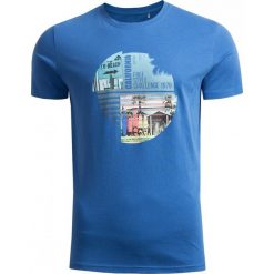 T-shirt męski TSM620 - niebieski - Outhorn. Niebieskie koszulki męskie Outhorn, m, bez wzorów, bez kołnierzyka, bez rękawów. W wyprzedaży za 29,99 zł.