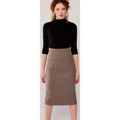 Spódnica Nela wełniana w pepitę 44. Szare spódniczki damskie s, z jedwabiu, eleganckie, z podwyższonym stanem, midi, ołówkowe. Za 347,00 zł.