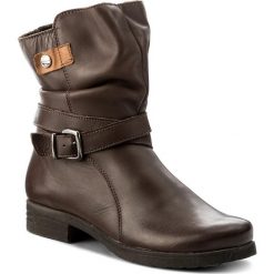 Buty zimowe damskie: Botki POLLONUS – 5794 Brąz Velvet/Rudy Koniak