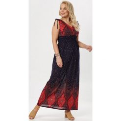 Granatowo-Czerwona Sukienka Aquavien. Czerwone sukienki damskie Born2be, na lato, xl, bez wzorów, bez kołnierzyka, bez rękawów. W wyprzedaży za 54,99 zł.