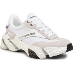 Sneakersy CALVIN KLEIN JEANS - Sigma B4R0884 White. Białe półbuty damskie Calvin Klein Jeans, z jeansu. Za 939,00 zł.