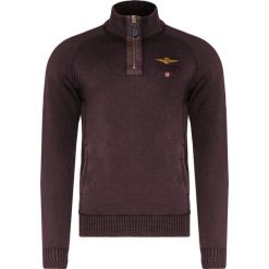 Sweter AERONAUTICA MILITARE. Brązowe swetry męskie Aeronautica Militare, bez wzorów, bez kołnierzyka, bez kaptura. Za 740,00 zł.