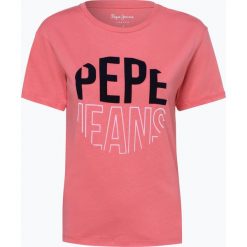 Pepe Jeans - T-shirt damski – Luise, różowy. Szare t-shirty damskie marki Pepe Jeans, m, z jeansu, z okrągłym kołnierzem. Za 89,95 zł.