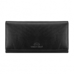 Skórzany portfel w kolorze czarnym - (S)10 x (W)19 cm. Czarne portfele damskie Wittchen, z materiału. W wyprzedaży za 199,95 zł.