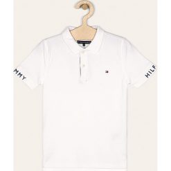 Tommy Hilfiger - Polo dziecięce 128-176 cm. Białe t-shirty chłopięce TOMMY HILFIGER, bez wzorów, z bawełny, z krótkim rękawem. Za 249,90 zł.