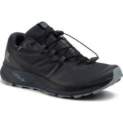 Buty SALOMON - Sense Ride2 Gtx Invisible FIt GORE-TEX 407078 20 G0 Ebony/Black/Quarry. Szare buty sportowe męskie Salomon, z tworzywa sztucznego, bez zapięcia, do biegania, gore-tex. W wyprzedaży za 449,00 zł.