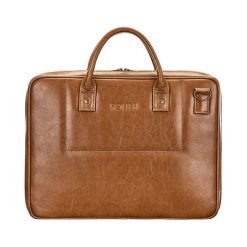 SKÓRZANA TORBA NA LAPTOPA MĘSKA SOLIER HELLA Brąz VINTAGE. Pomarańczowe torby męskie skórzane Solier Gold, bez wzorów, ze skóry, eleganckie, na ramię. Za 549,00 zł.