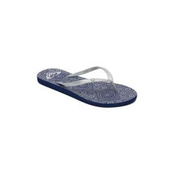 Japonki Roxy Bermuda para mujer. Niebieskie klapki damskie Roxy, bez wzorów, bez obcasa. Za 93,93 zł.