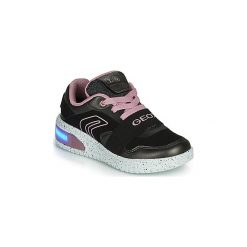 Buty Dziecko Geox J XLED GIRL. Czarne trampki dziewczęce Geox, bez wzorów, bez zapięcia. Za 369,00 zł.