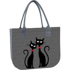 Torebka "Lady XL" w kolorze szarym ze wzorem - (S)42 x (W)35 x (G)10 cm. Szare torebki klasyczne damskie Bertoni, z materiału. W wyprzedaży za 57,95 zł.
