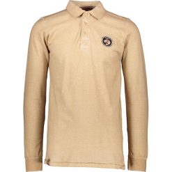 Koszulka polo "Kacardi" w kolorze beżowym. Brązowe koszulki męskie Geographical Norway Men, xl, z haftami, z bawełny, polo, bez rękawów. W wyprzedaży za 99,95 zł.