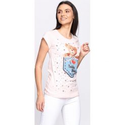 Bluzki damskie: Różowy T-shirt Teddy Bear