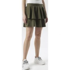 Khaki Spódnica Limosia. Brązowe spódniczki dziewczęce Born2be, bez wzorów, z dzianiny, mini, rozkloszowane. Za 69,99 zł.