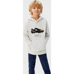 Mango Kids - Bluza dziecięca Bota 110-164 cm. Szare bluzy chłopięce Mango Kids, z aplikacjami, z bawełny, bez rękawów, z kapturem. Za 69,90 zł.