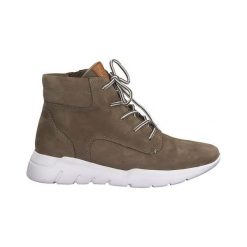 Jana Buty brązowy female brązowy 44. Pomarańczowe botki damskie Jana, ze skóry, bez obcasa, na sznurówki. Za 349,95 zł.