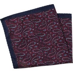 Granatowo-Bordowa Elegancka Poszetka Męska -ALTIES- 34x34 cm, Wzór Paisley, Łezki POSZALTS0500. Czerwone poszetki męskie Alties, bez wzorów, eleganckie. Za 27,00 zł.