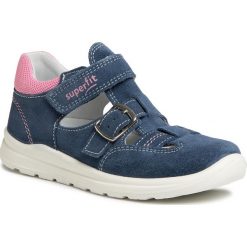 Półbuty SUPERFIT - 6-00430-82 D Blau/Rosa. Niebieskie sandały dziewczęce Superfit, z zamszu, bez zapięcia. Za 219,00 zł.