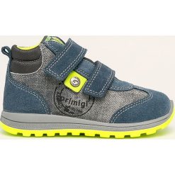 Primigi - Buty dziecięce. Niebieskie trampki chłopięce Primigi, bez wzorów, ze skóry, sportowe, z okrągłym noskiem, bez zapięcia. W wyprzedaży za 129,90 zł.